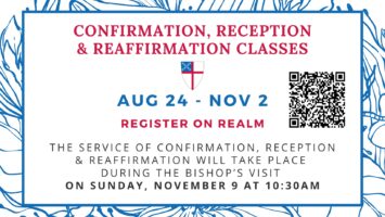 Confirmation, Reception and Reaffirmation Classes Aug 24 – Nov 2 Featured Image