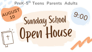 Sunday School Open House August 10 at 9:00 am Featured Image