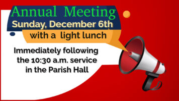 Annual Meeting w/Light Lunch – Sunday, December 6th Featured Image