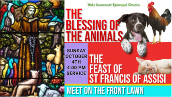 The Blessing of the Animals October 4th at 4:00 p.m. Featured Image