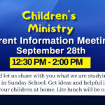 Children’s Ministry Parent Information Meeting Sept 28th 12:30 p.m. – 2:00 p.m. Thumbnail