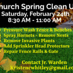 Church Work Day/Spring February 24th, from 8:30 – 11:00 a.m. Thumbnail
