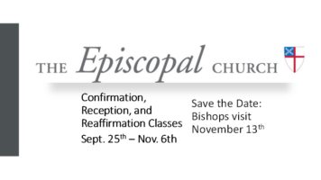 Confirmation, Reception, and Reaffirmation Classes Sept. 25th thru Nov. 6th Featured Image