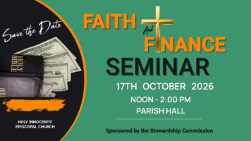 Faith and Finance Seminar, October 17th, Noon – 2:00 PM Featured Image
