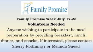 Family Promise Week July 17th-23rd Featured Image