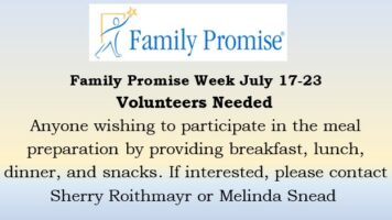 Family Promise Week July 17th-23rd Featured Image