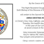 Anna Kristina Hodge Ordination to the Sacred Order of Priest. 7:00 p.m., August 12th Thumbnail