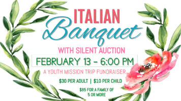 Italian Banquet & Silent Auction February 13th, 6:00 PM Featured Image