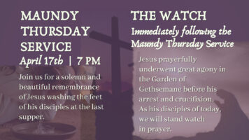 Maundy Thursday Service, April 17th, at 7:00 PM Featured Image