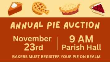 Annual Pie Auction – Sunday, November 23rd, 9:00 a.m. – 10:30 a.m. Featured Image