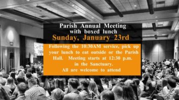 Annual Meeting-Sunday, 1/23/22 at 12:30 p.m. in the church. Featured Image