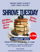 Shrove Tuesday Pancake Dinner 2/21 Featured Image