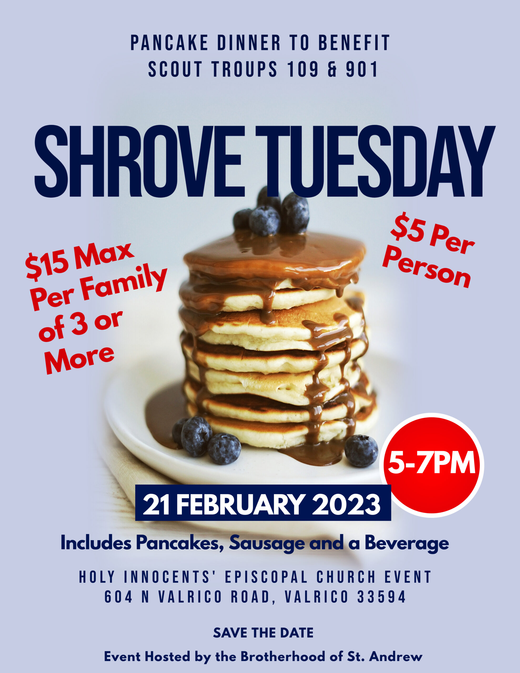 Shrove Tuesday Pancake Dinner 2/21 Holy Innocents