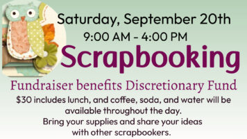 Scrapbooking Fundraiser, Sept 20th 9 AM – 4 PM Featured Image