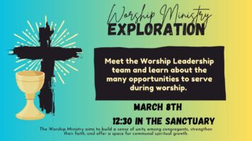 Worship Ministry Exploration – March 8th at 12:30 p.m. Meeting in the Church Featured Image